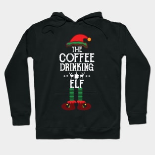 The Coffee Drinking Elf Funny Matching Family Christmas Hoodie